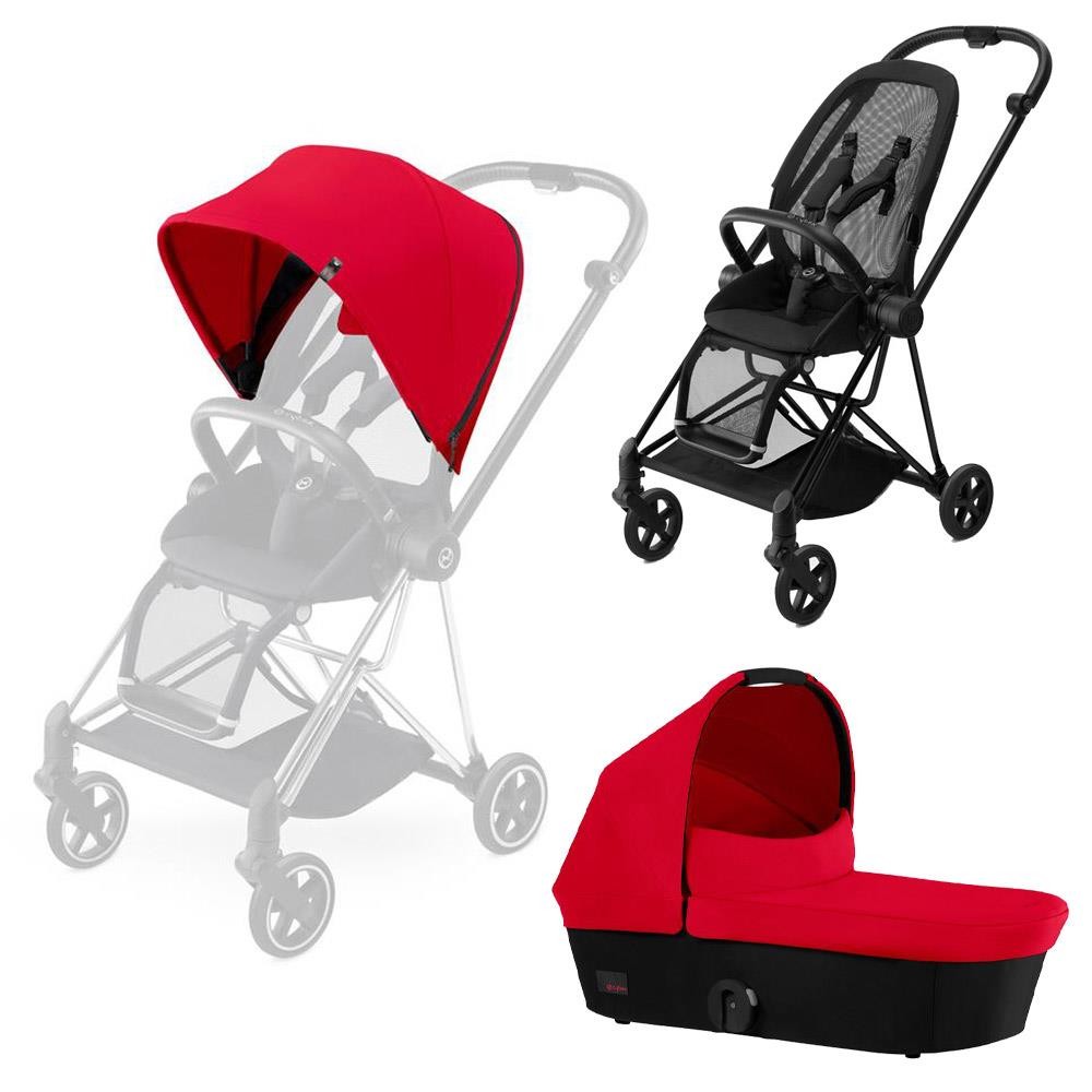 Cybex MIOS combi stroller-Set Matt Black + Infra Red