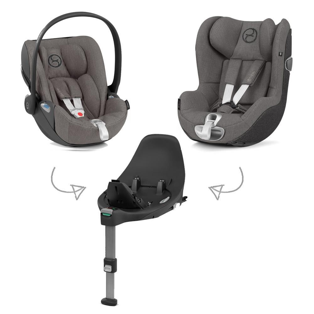 Cybex Z-Line car seat Modular System with Base Z, Cloud Z & Sirona Z PLUS  Soho Grey