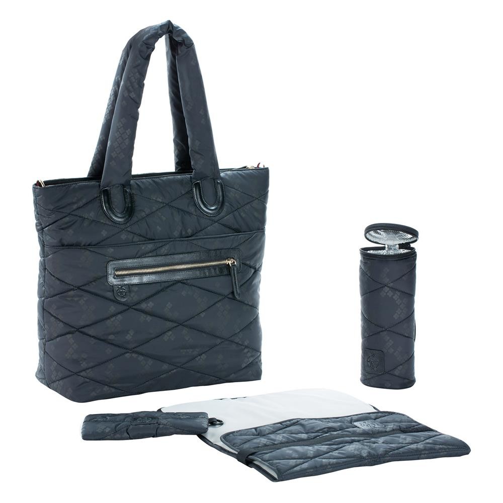 Lässig Diaper Bag Glam Tote Bag Pacific, Flower Black --> Kids-Comfort
